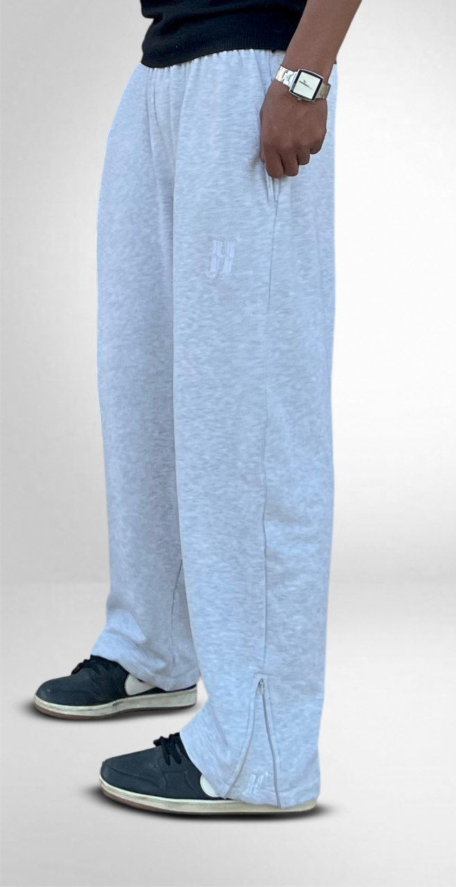Light Grey Zipper Sweatpants
